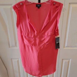 Mixit Red Sleeveless V-neck Blouse Size S/P NWT